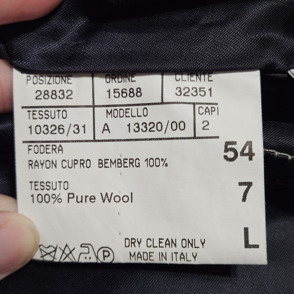 Canali Italy 100% Wool Dark Navy 1 Piece Suit Blazer 54L 13320/00 Gold Buttons - Picture 8 of 12